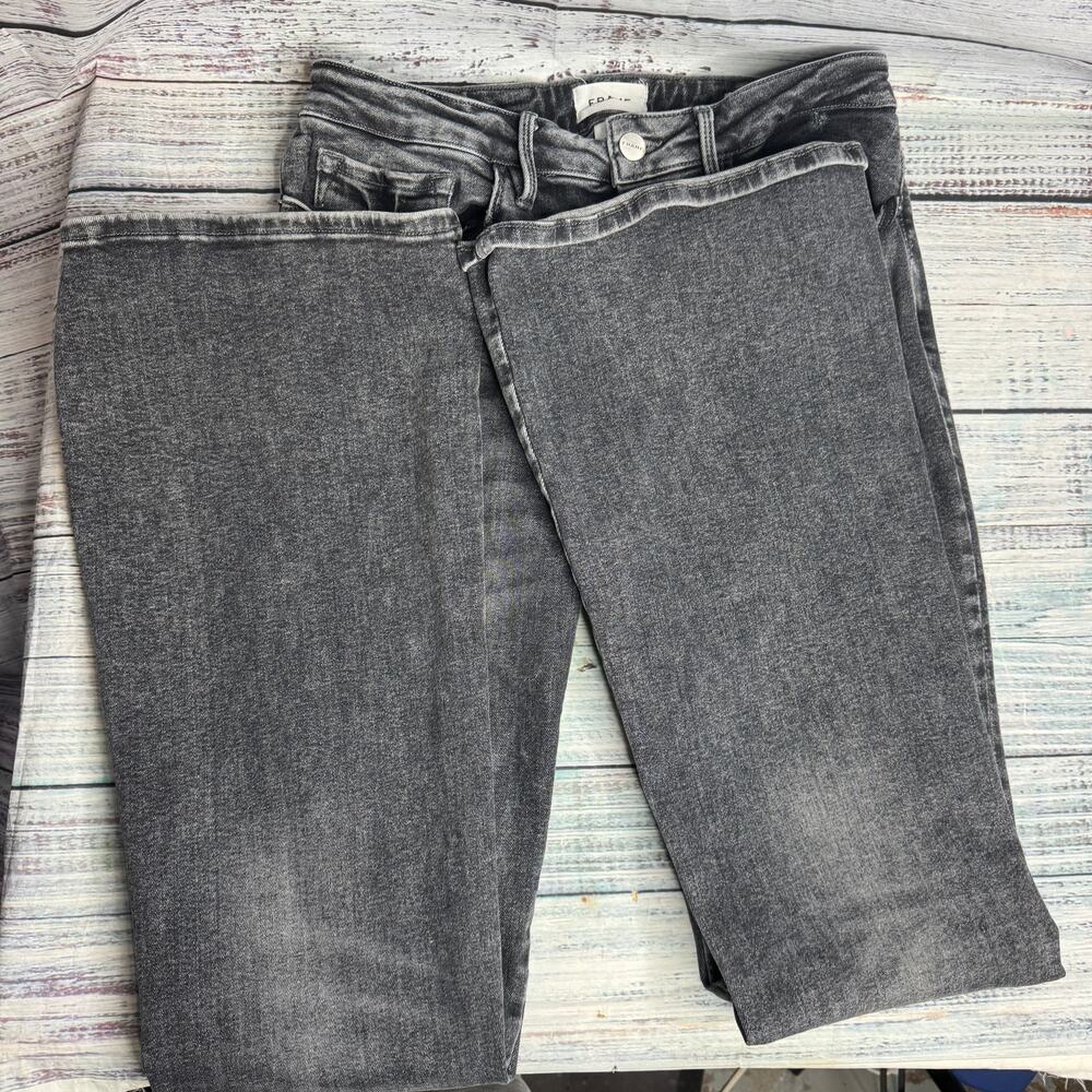 FRAME Le One Flare Jeans Gray Stretch Denim Women’s Size 2 - Picture 6 of 7